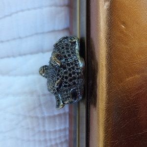 Kate Landry Hardshell Clutch with Cheetah Closure